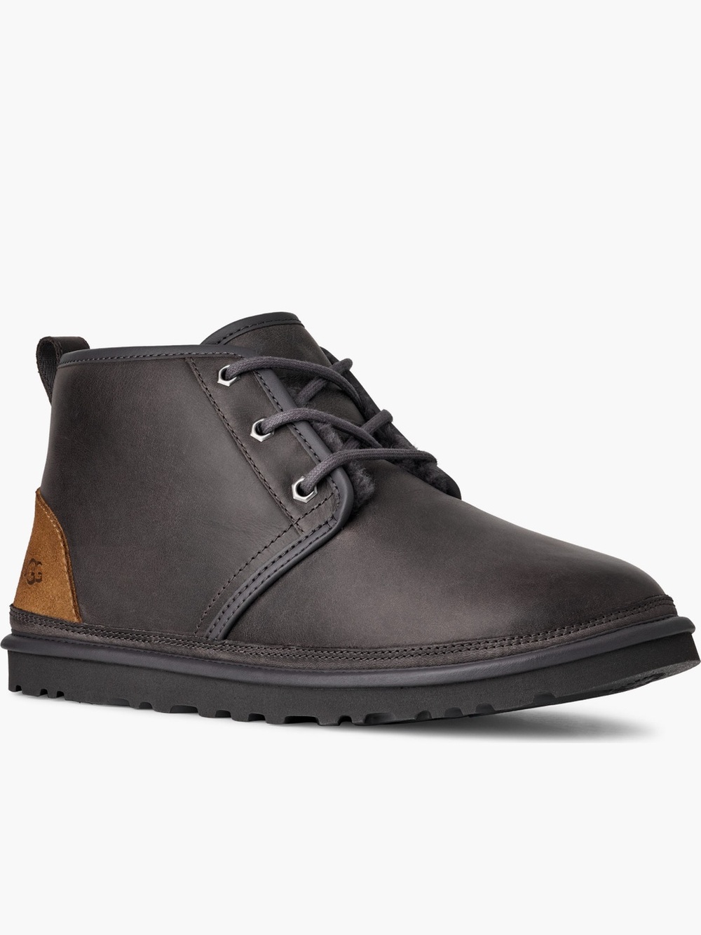 UGG Men’s Chukka Boot in Charcoal with Brown Heel Accent